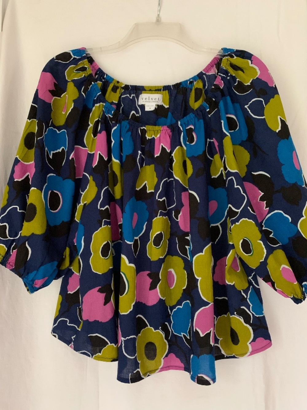 Velvet by Graham & Spencer 'Floret Top' with elasticized neckline